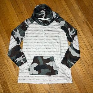 Camo Cowl Neck Sweatshirt